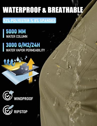 TACVASEN Winter Pants for Men Fleece Lined Waterproof Pants Insulated Hiking Pant for Ski Snowboard Outdoor Work Hunting3