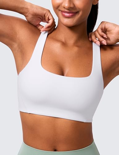 Image of CRZ YOGA Butterlift Square Neck Sports Bras | Double Lined, Light Support, Non Padded, Yoga, Buttery Soft, V-Shaped Racerback, for Women