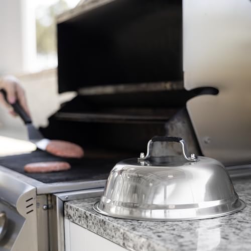 Outset Stainless Steel Large Cheese Melting Dome for Grill, Griddle, and Stovetop, 10.75" x 5" by Outset - Image 5