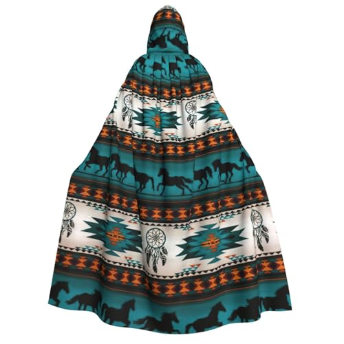 Cape à capuche unisexe réglable motif cheval pour costume Viking médiéval