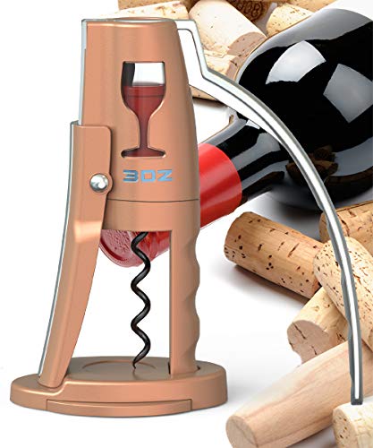 Manual Wine Opener Quality Vertical Lever Corkscrew Wine Bottle Opener With Foil Cutter Easy To Use Lever Corkscrew(Gold) #TOP5