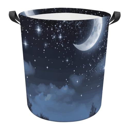 Grand panier à linge suspendre salle de bain imperméable rangement lune - 2