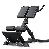 Roman Chair Back Extension Machine, Adjustable Hyperextension Bench , Foldable Core Ab & Glute Workout Equipment for Home Gym, Relieve Lower Back Discomfort