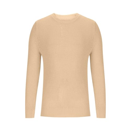 Men's Casual Crew Neck Pullover Sweater Lightweight Loose Comfy Solid Color Long Sleeve Knit Sweaters2