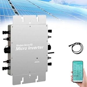 Balcony Power Plant Inverter 1600w Pv Micro Inverter with Ip65 Waterproof Level, Solar Inverter Inverter with Wifi, Grid Feed Function, For 2 Solar Modules and Balcony Power Plant