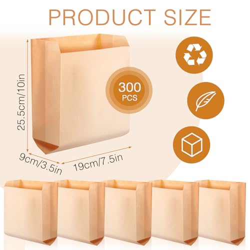 Image of 300 Pcs Waxed Feminine Hygiene Liner Bag, Business Restroom Bathroom Personal Dispensers 7.5 x 10 inch Waste Receptacle Paper Liners, Sanitary Napkin Disposal Bags