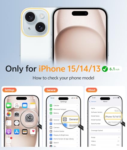 Image of FNTCASE for iPhone 15 Case: for iPhone 14 Case & iPhone 13 Case [Compatible with Magsafe] Translucent Matte Cases with [Screen Protector] Military Grade Shockproof Protective Phone Cover - Desert Gold