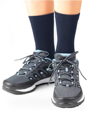 COTTON DAY Unisex Little Kids Youth Boys Girls Soft Cotton Crew Dress Socks Seamless Toe Black White Gray Navy 6 Pack4