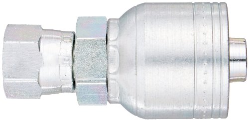 Image of Aeroquip 1AA6FJ8 Carbon Steel Global TTC (Thru the Cover) Crimp Hose Fitting Female JIC Swivel, Straight, 1 /2 inch Hose ID, Thread