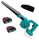 junmuDSG Akku Laubbläser,Elektrischer Laubbläser mit 2×3.0Ah Akkus und Ladegerät,260m³/h Blasleistung, Laubgebläse Bürstenlos Laubpuster Schneefräse für Garten Rasenpfleg,Terrasse﻿