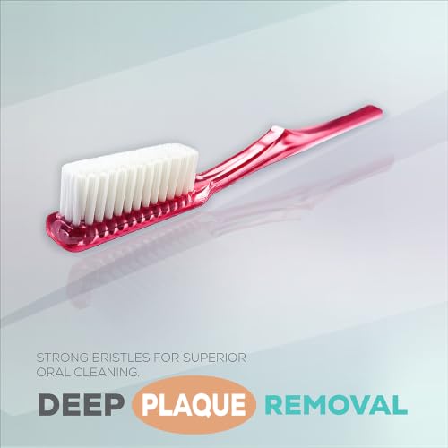 Image of MAXI Supreme Hard Bristle Toothbrush for Adults Pack of 12 | Deep Cleaning, Plaque & Stain Removal | Durable Firm Bristles | Comfortable Grip Handle | Multicolour