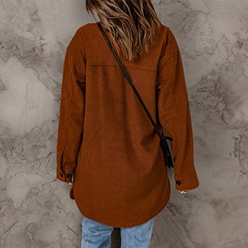 Womens Corduroy Jacket Oversized Button Down Boyfriend Shirt Casual Long Sleeve Fall Jackets Tops with Pockets3