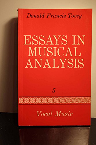 Essays in Musical Analysis, Vol. 5: Vocal Music 0193151413 Book Cover