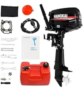 BJTDLLX 4 Stroke Outboard Motor, 123CC 6.5HP Boat Motor Boat Engine Motor, Heavy Duty Outboard Bo...