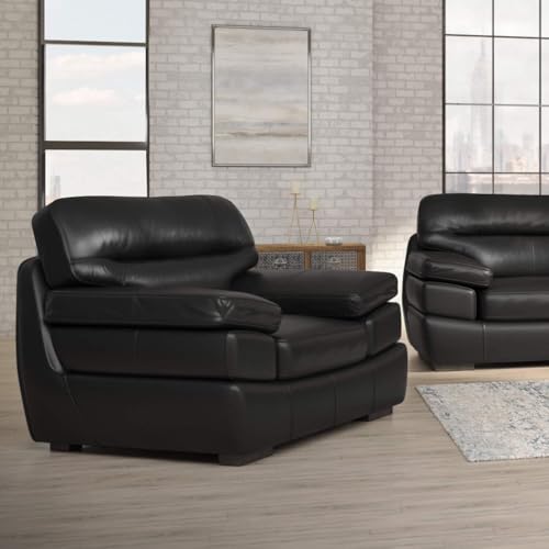 Sillón Plegable Cuero Negro miniatura 1