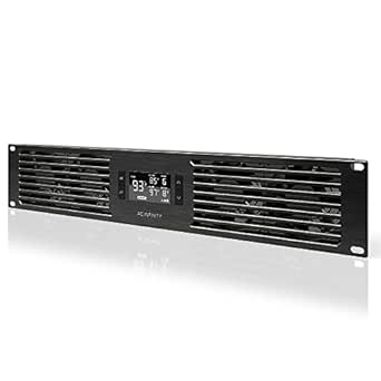 AC Infinity CLOUDPLATE T7, Rack Mount Fan Panel 2U, Exhaust Airflow, for Cooling AV, Home Theater, Network 19” Racks
