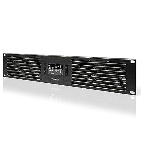AC Infinity CLOUDPLATE T7, Rack Mount Fan Panel 2U, Exhaust Airflow, for Cooling AV, Home Theater, Network 19” Racks