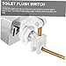 SEWACC Durable Copper Toilet Flush Button Lever Side Mount Replacement for Standard Toilet Tanks Easy Tool Installation Comfortable Use for Elderly Silver Finish