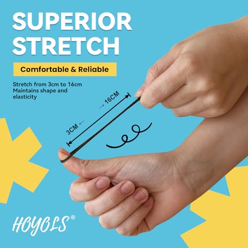HOYOLS Black Elastic Hair Ties Rubber Bands Mini Polyband Soft Ponytail Holder for Kids Baby Girls TPU Pack 1500 - Image 4