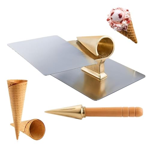 Máquina para hacer rollos de helado de cobre sólido con mango antideslizante para helados enrollados caseros, crepes, tortillas y postres