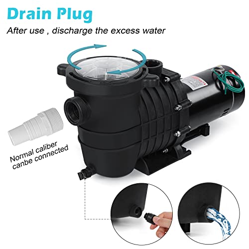 2Hp 6825Gph Inground Pool Pump, 110/220V Dual Voltage Inground/Above Ground Swimming Pool Pump, Self Primming Pool Pump With Strainer Basket, 1.5" And 2"Pipe Fitting #TOP4