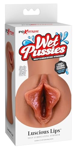 PDX Wet Pussies - Luscious Lips Self-Lubricating Stroker (Tan) Tan One Size