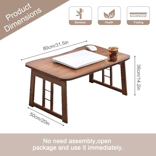Table basse japonaise bureau et salon pliable portable marron - 3