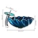 KunMai Blue&Green Seashell Wave Tempered Glass Bathroom Vessel Sink & Waterfall Faucet Set Chrome