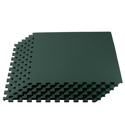 We Sell Mats 3/8 Inch Thick Multipurpose Exercise Floor Mat with EVA Foam, Interlocking Tiles,...