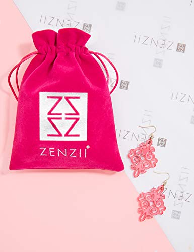 Zenzii Acrylic Resin Twirling Drop Earrings For Women (Hot Pink) #TOP5