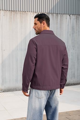Image of QTE Lightweight Jackets for Men Casual Windbreaker Stylish Light Fall Spring Golf Work Dress Business Coat