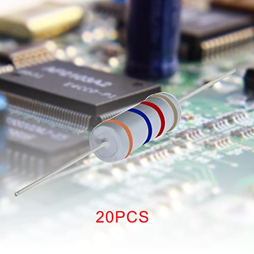 Aopin 3.6K Ohm Metal Oxide Film Resistor, ±5% Tolerance High-Accuracy 5 Watt Resistor For Electronic Circuit, Alternative Resistance For Diy Projects & Experiments 20 Pcs #TOP2