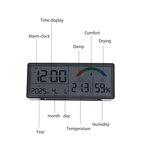 Réveil numérique à grand écran LCD lisible pour éviter les retards avec fonction snooze - 6