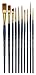 Art Brush Set-10 Piece Golden Nylon-Watercolor and Acrylic Detail Paint Brushes-Short Handle-Model Painting-Face Painting-Paint by by Numbers-Ceramics-Any Detail Painting