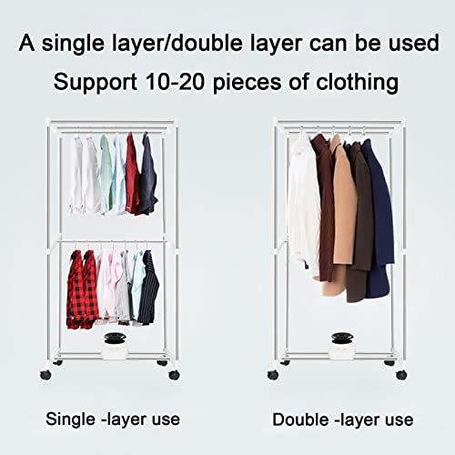 1000W Electric Heated Clothes Airer Dryer Rack Home Portable Laundry Dryer Machine Standing Electric Clothes Drying Rack， Double Layer， Overheating Protection,E