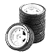 Baoblaze 4Pcs Rally Reifen Ersatz 12mm Nabe Verschleißfest für TT02 XV01 1:10 RC Elektro Tourenwagen Zubehör Ersatzteile, Weiß