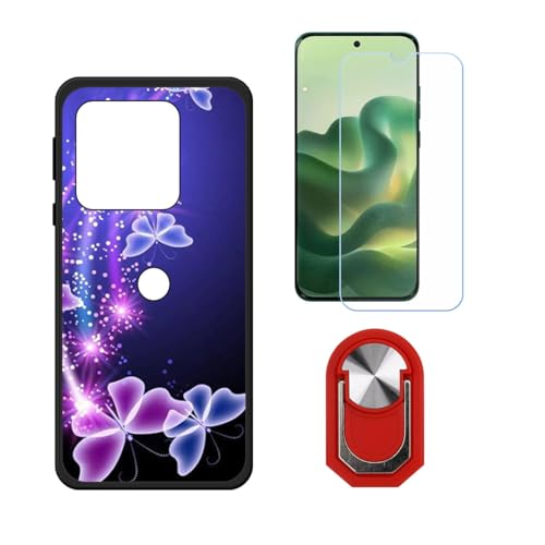 BMPNLSZ �K�p Motorola Edge 70 Fusion+�p+HD�����K���X�ɓK�����ėpTPU�P�[�X�A�V���J�Q���P�[�X�o���p�[�ی�o�b�N�P�[�X-�ɓK����9�d�x�X�N���C�u�h�~�X�N���[���v���e�N�^(6,8") + ���O���\�Ŕėp�I��360�x��]