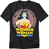Popfunk Wonder Woman Circle Portrait Unisex Adult T Shirt, Black, X-Large