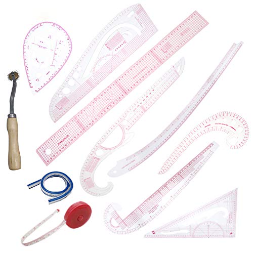 Homesen acessórios de costura 11 PCS Régua Métrica Francesa de Roupas Réguas de Moda em Forma de Cur