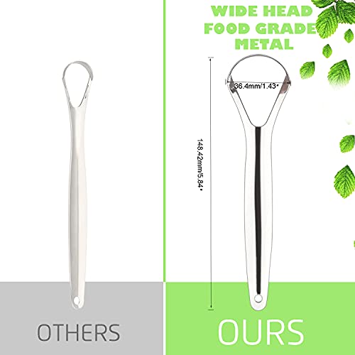 image for XIJEF Tongue Scraper (4 Pack), Tongue Cleaners (2 pcs Stainless Steel,