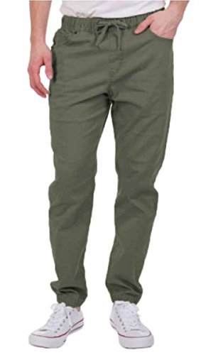 Unionbay Men's Stretch Twill Jogger Casual Relaxed Fit Pant (Military, Medium)