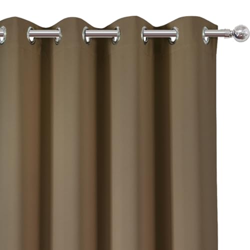 Image of LEMOMO Brown Blackout Curtains 66 x 63 Inch Length /Set of 2 Curtain Panels /Thermal Insulated Room Darkening Blackout Curtains for Bedroom