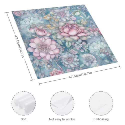 Servilletas de Tela con Flores Estilo Azul 4 Piezas miniatura 2