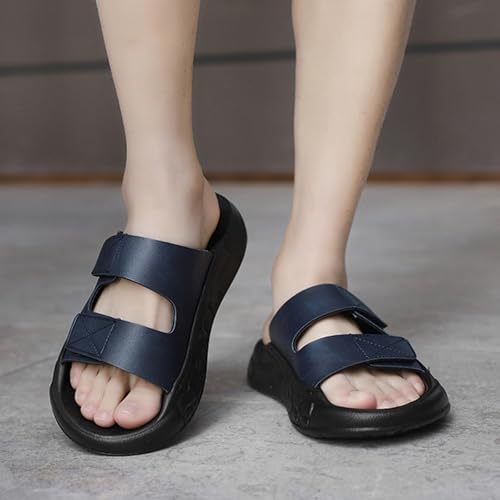 Sandalias de doble correa unisex ajustables color azul oscuro en talla 41 1/3 5