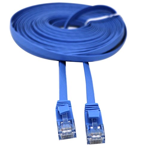 1M/2M/3M/5M/10M/15M/20M RJ45 CAT6 Ethernet Network LAN Cable Flat UTP Patch Router Interesting Lot ,Tuscom (1M, Blue)