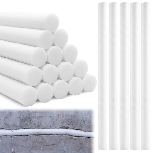 Image of U0U 20PCS Backer Rod 1 inch,Foam Backer Rod for Gaps Concrete Crack Filler Joints,White Poly Foam Filler for Wall, Window and Road Crack Filling (20, White, 1inch)