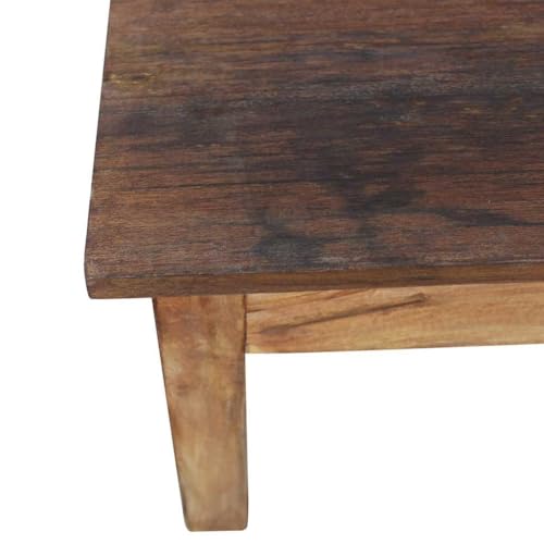 Table basse acajou massif avec étagère basse pour optimiser le rangement du salon