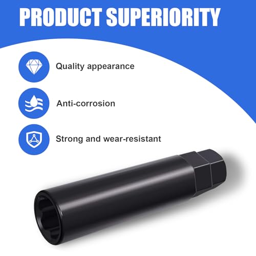 Image of 1 PC Car 6 Slot Modification Nut Wheel Hub Anti-Theft Screw, 6 Point Spline Drive Tuner Replacement Socket Adapte, Spline Lug Nut Key Tool Disassemble Tool, Suitable for Most Cars (Black)