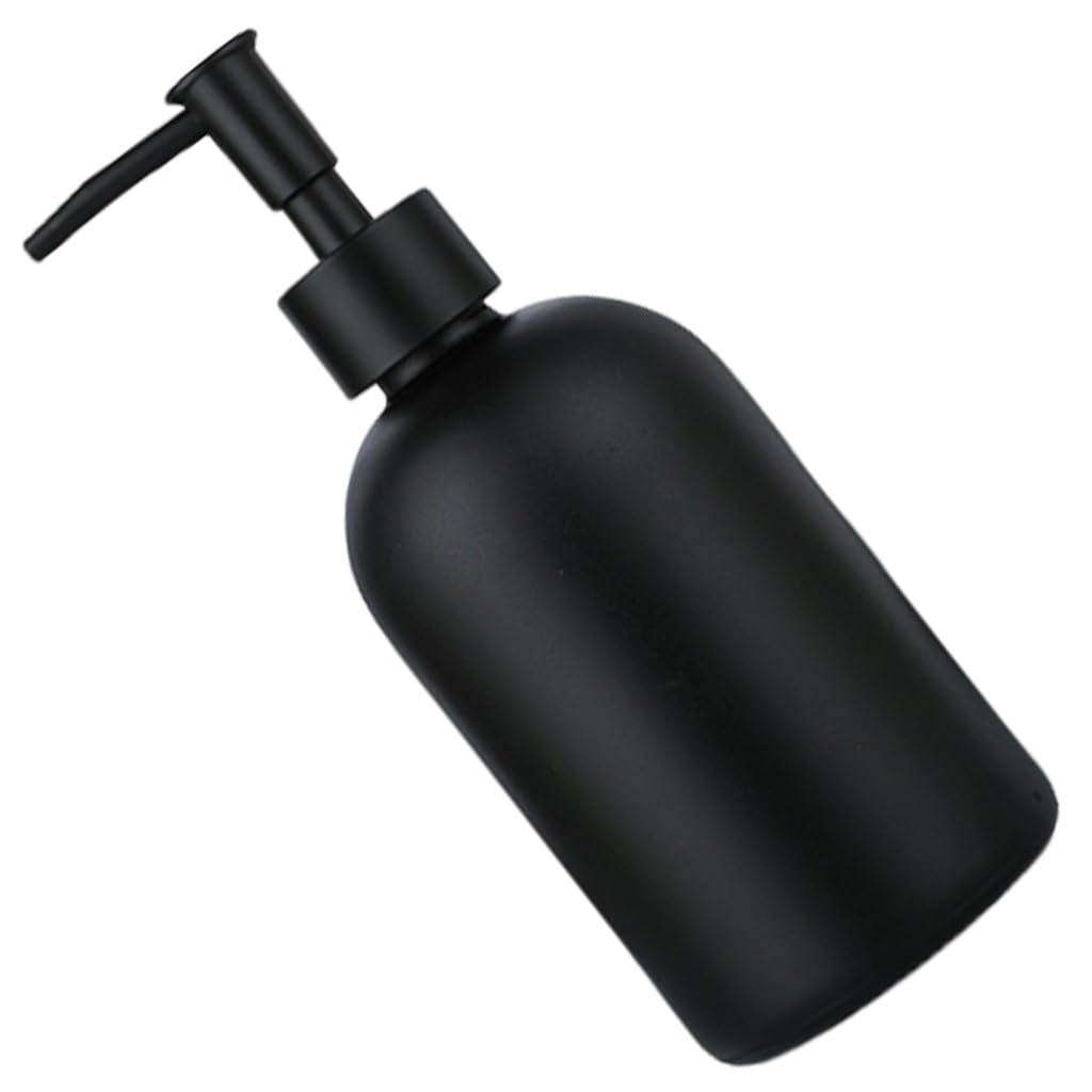 Fogun 410ml Clear Glass Soap Dispenser with Stainless Steel Pump for Bathroom Kitchen