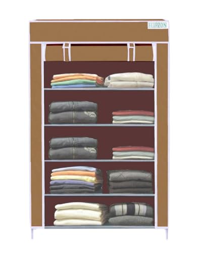 Image of FLIPZON | 5 Shelves Baby Foldable Wardrobe | Non-Woven Fabric Shelves | Chiku